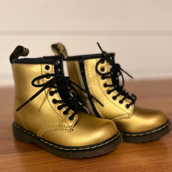 Dr. Martens Shoes Dr Marten Gold Laceup Boots Toddler Size 8 Poshmark